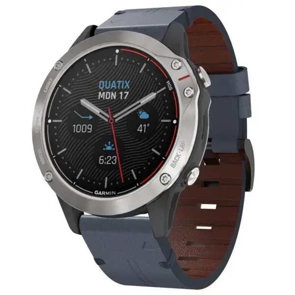 g.l12.5 Front Slate Genuine Italian Leather Watch Band Strap for Garmin Quatix 3