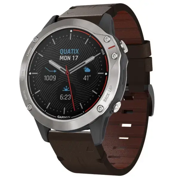 g.l12.2 Front Espresso Genuine Italian Leather Watch Band Strap for Garmin Quatix 3