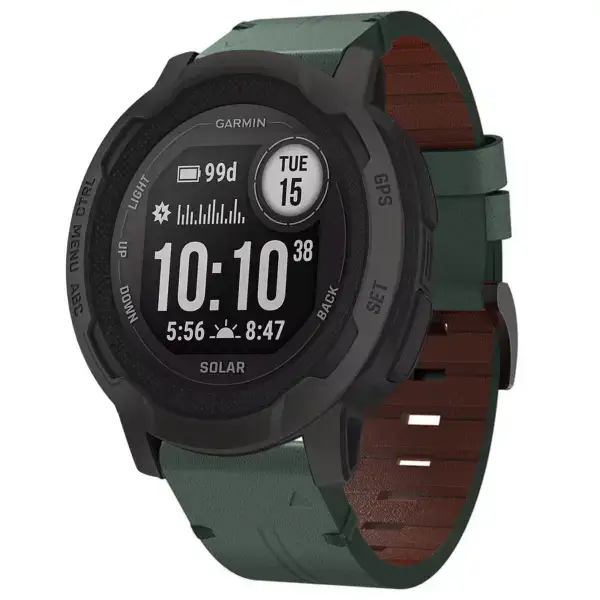 g.l12.11 Front Forest Genuine Italian Leather Watch Band Strap for Garmin Instinct 2X