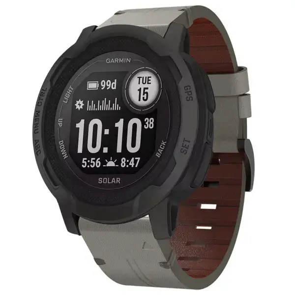 g.l12.7 Front Graphite Genuine Italian Leather Watch Band Strap for Garmin Instinct 2X