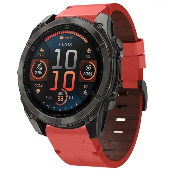 g.l12.6 Front Ember Genuine Italian Leather Watch Band Strap for Garmin Fenix 8 & 8 Pro 51mm