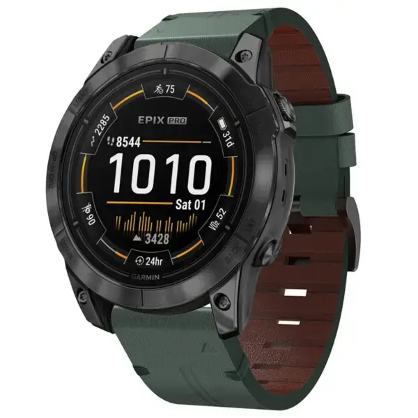 g.l12.11 Front Forest Genuine Italian Leather Watch Band Strap for Garmin Epix Pro – 51mm