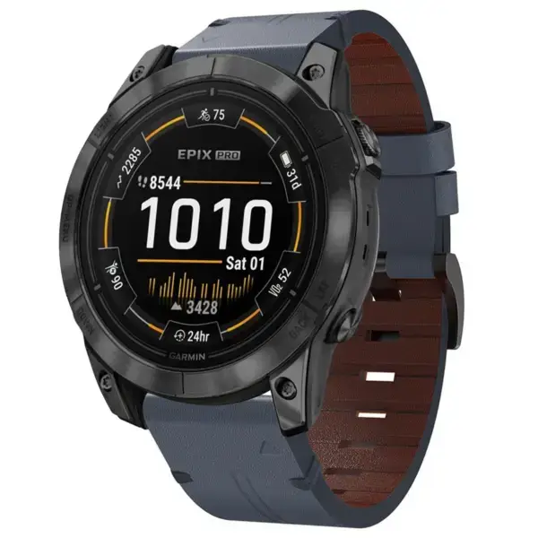 g.l12.5 Front Slate Genuine Italian Leather Watch Band Strap for Garmin Epix Pro – 51mm