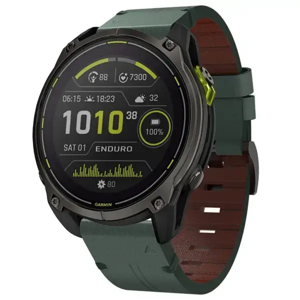 g.l12.11 Front Forest Genuine Italian Leather Watch Band Strap for Garmin Enduro
