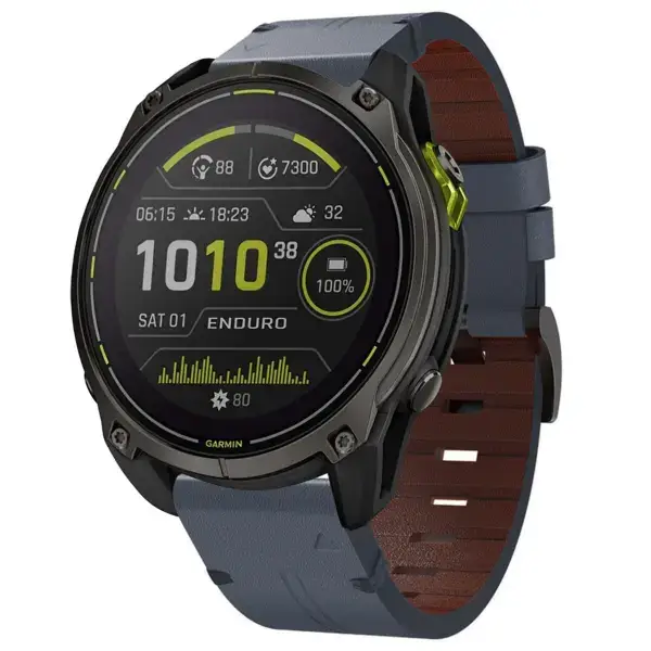 g.l12.5 Front Slate Genuine Italian Leather Watch Band Strap for Garmin Enduro