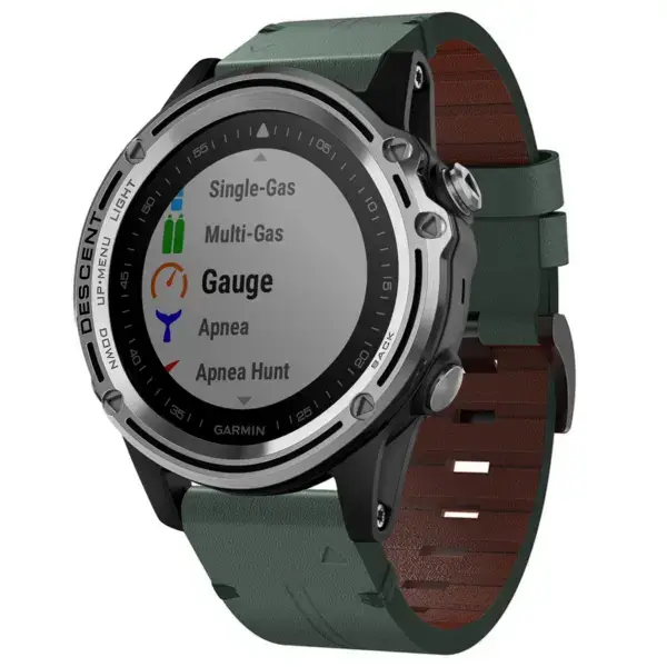 g.l12.11 Front Forest Genuine Italian Leather Watch Band Strap for Garmin Descent Mk1