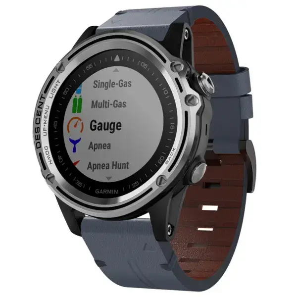 g.l12.5 Front Slate Genuine Italian Leather Watch Band Strap for Garmin Descent Mk1