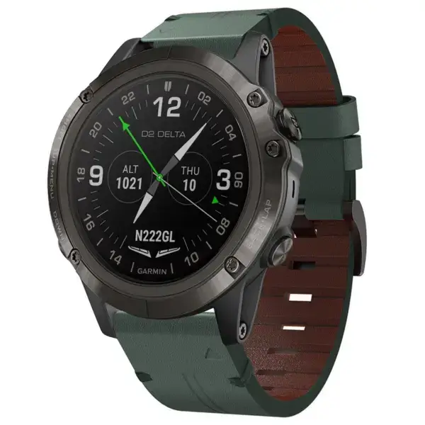 g.l12.11 Front Forest Genuine Italian Leather Watch Band Strap for Garmin D2 Delta PX