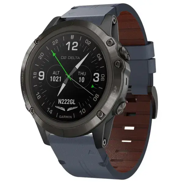 g.l12.5 Front Slate Genuine Italian Leather Watch Band Strap for Garmin D2 Delta PX