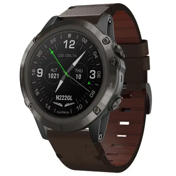 g.l12.2 Front Espresso Genuine Italian Leather Watch Band Strap for Garmin D2 Delta PX