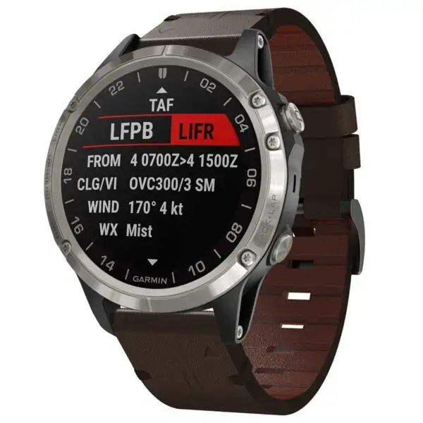 g.l12.2 Front Espresso Genuine Italian Leather Watch Band Strap for Garmin D2 Charlie