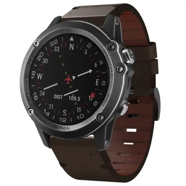 g.l12.2 Front Espresso Genuine Italian Leather Watch Band Strap for Garmin D2 Bravo