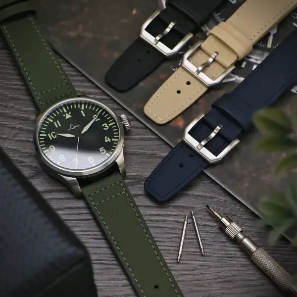 kd10 Flatlay Aviator Sailcloth Watch Band Strap 19mm 20mm 21mm 22mm