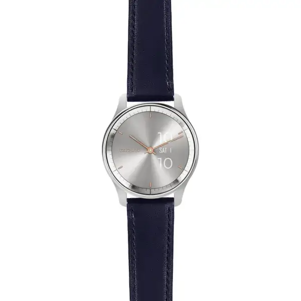 vtrd.g.sw.l2.5 Main Blue DASSARI Smooth Italian Leather Strap 20mm Quick Release Watch Band For Garmin Vivomove Trend
