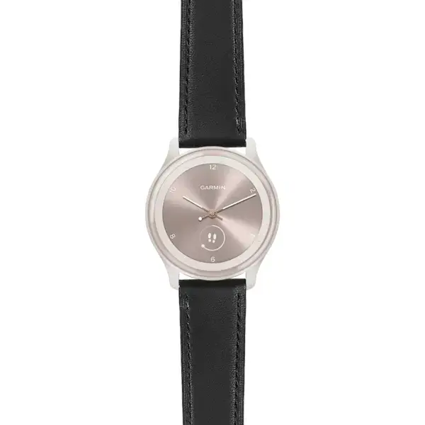 vspt.g.sw.l2.1 Main Black DASSARI Smooth Italian Leather Strap 20mm Quick Release Watch Band For Garmin Vivomove Sport