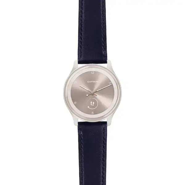 vspt.g.sw.l2.5 Main Blue DASSARI Smooth Italian Leather Strap 20mm Quick Release Watch Band For Garmin Vivomove Sport