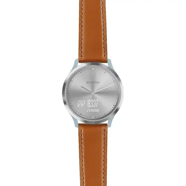 vhr.g.sw.l2.3 Main Tan DASSARI Smooth Italian Leather Strap 20mm Quick Release Watch Band For Garmin Vivomove HR