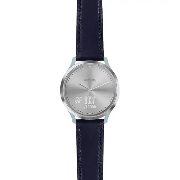 vhr.g.sw.l2.5 Main Blue DASSARI Smooth Italian Leather Strap 20mm Quick Release Watch Band For Garmin Vivomove HR
