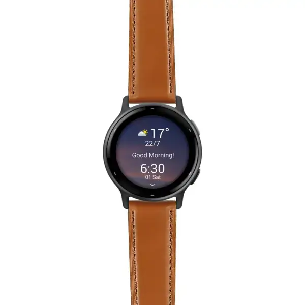 viv5.g.sw.l2.3 Main Tan DASSARI Smooth Italian Leather Strap 20mm Quick Release Watch Band For Garmin Vivoactive 5