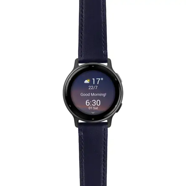 viv5.g.sw.l2.5 Main Blue DASSARI Smooth Italian Leather Strap 20mm Quick Release Watch Band For Garmin Vivoactive 5
