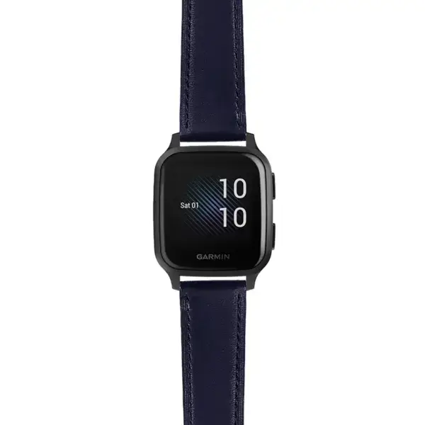 vsq.g.sw.l2.5 Main Blue DASSARI Smooth Italian Leather Strap 20mm Quick Release Watch Band For Garmin Venu Sq