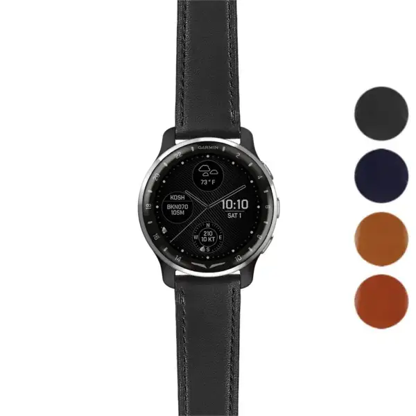 Italian leather strap for Garmin D2 Air and D2 Air X10, featuring a sleek design and available in multiple colors. Perfect for style and comfort
