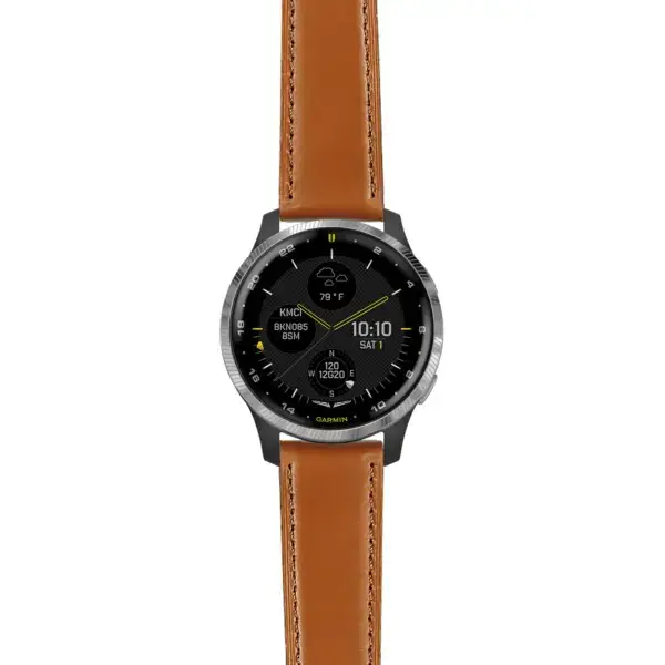 d2a.g.sw.l2.3 Main Tan DASSARI Smooth Italian Leather Strap 20mm Quick Release Watch Band For Garmin D2 Air