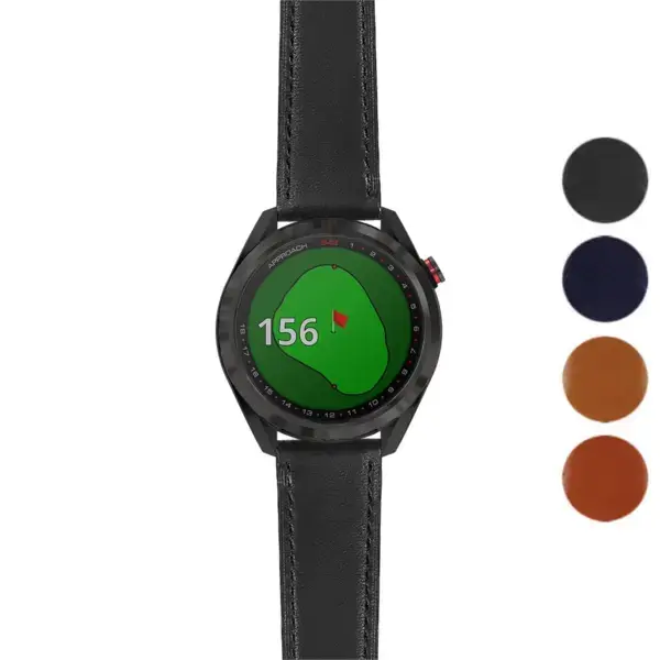 Italian leather strap for Garmin Approach S42 and S4, featuring a sleek design and comfortable fit, enhancing your golf experience with style