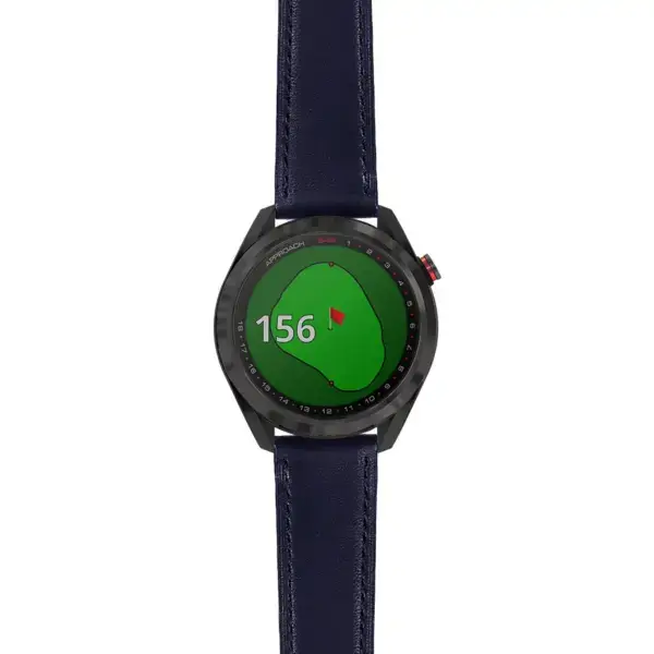 as42.g.sw.l2.5 Main Blue DASSARI Smooth Italian Leather Strap 20mm Quick Release Watch Band For Garmin Approach S42