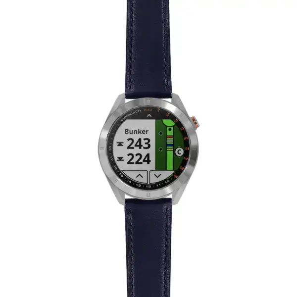 as40.g.sw.l2.5 Main Blue DASSARI Smooth Italian Leather Strap 20mm Quick Release Watch Band For Garmin Approach S40