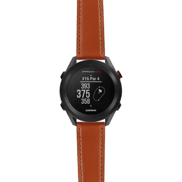 as12.g.sw.l2.2 Main Brown DASSARI Smooth Italian Leather Strap 20mm Quick Release Watch Band For Garmin Approach S12