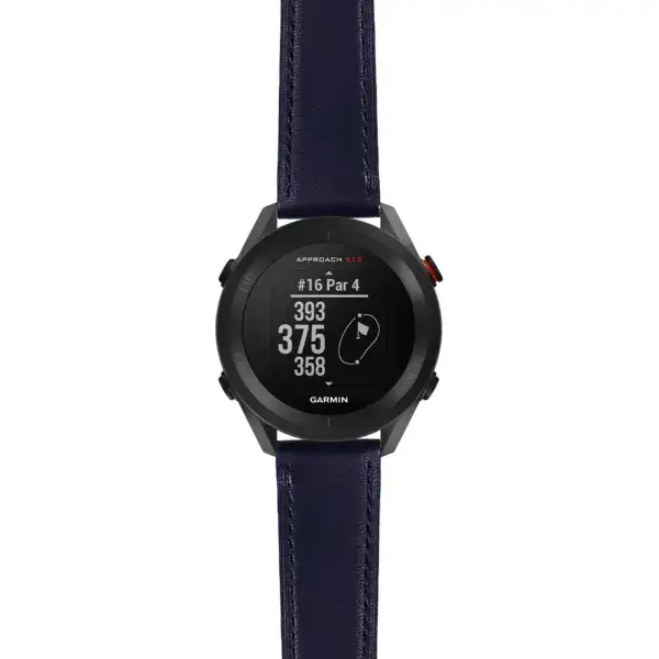as12.g.sw.l2.5 Main Blue DASSARI Smooth Italian Leather Strap 20mm Quick Release Watch Band For Garmin Approach S12
