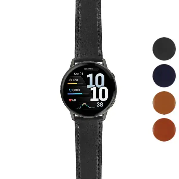 Italian leather strap for Garmin Venu 4 (45mm), featuring a sleek design. Compatible with Garmin Venu, available in multiple colors for a stylish upgrade