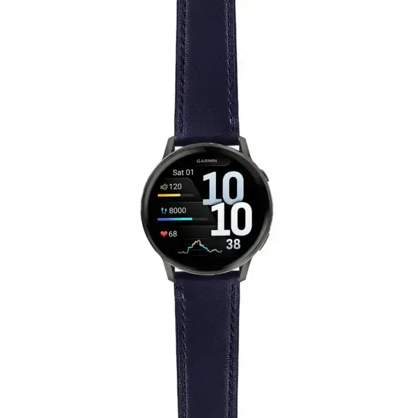 v4.g.sw.l2.5 Main Blue Italian Leather Strap 22mm Quick Release Watch Band For Garmin Venu 4 – 45mm