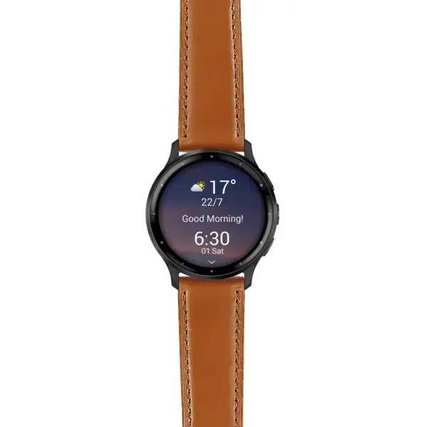 ven3.g.sw.l2.3 Main Tan Italian Leather Strap 22mm Quick Release Watch Band For Garmin Venu 3