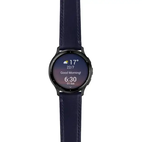 ven3.g.sw.l2.5 Main Blue Italian Leather Strap 22mm Quick Release Watch Band For Garmin Venu 3