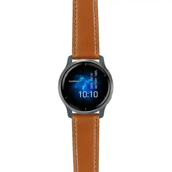 ven2.g.sw.l2.3 Main Tan Italian Leather Strap 22mm Quick Release Watch Band For Garmin Venu 2
