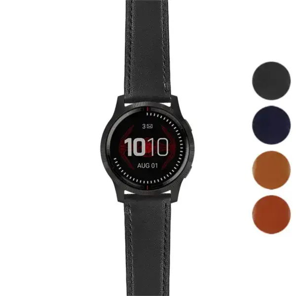 Italian leather strap designed for the Garmin Legacy Saga: Darth Vader. Features a sleek black design, compatible with the Garmin Legacy Saga series