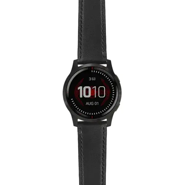 lh.dv.g.sw.l2.1 Main Black Italian Leather Strap 22mm Quick Release Watch Band For Garmin Legacy Saga Darth Vader