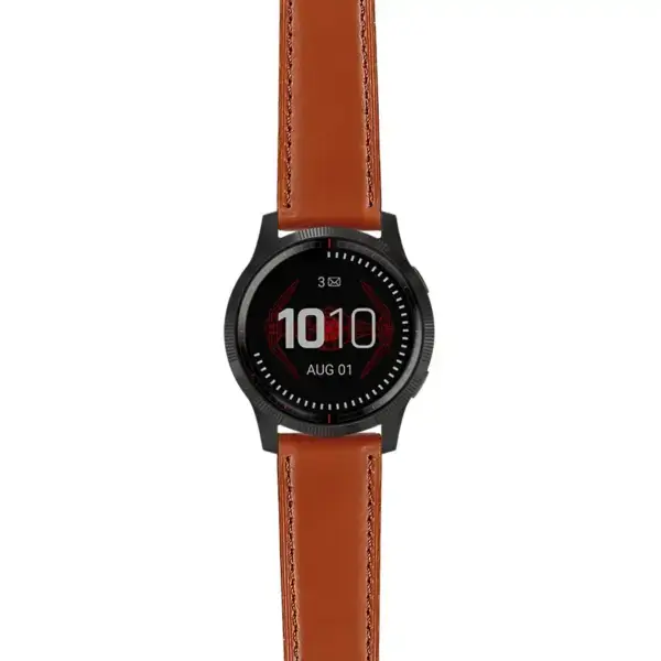 lh.dv.g.sw.l2.2 Main Brown Italian Leather Strap 22mm Quick Release Watch Band For Garmin Legacy Saga Darth Vader
