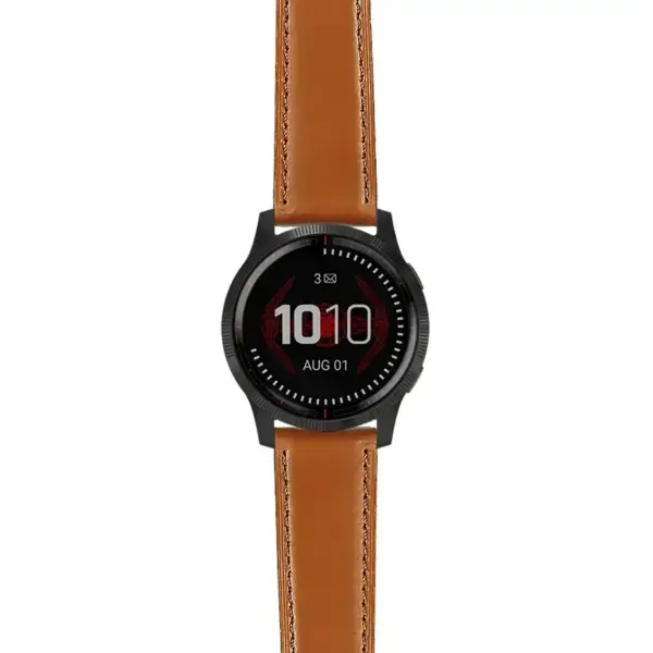 lh.dv.g.sw.l2.3 Main Tan Italian Leather Strap 22mm Quick Release Watch Band For Garmin Legacy Saga Darth Vader
