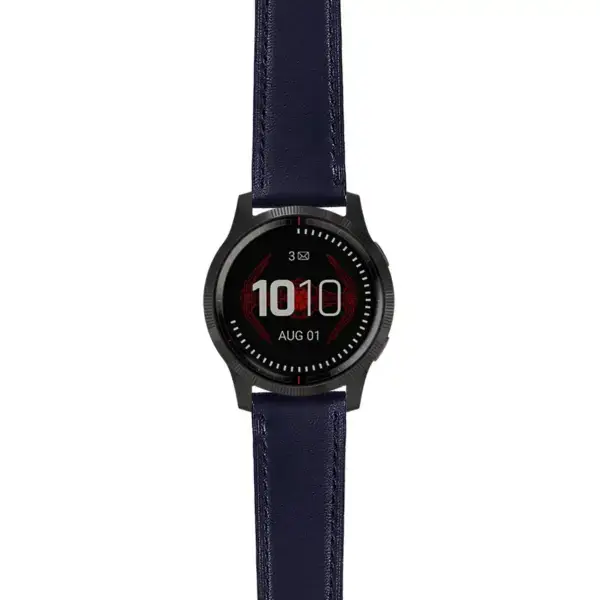 lh.dv.g.sw.l2.5 Main Blue Italian Leather Strap 22mm Quick Release Watch Band For Garmin Legacy Saga Darth Vader