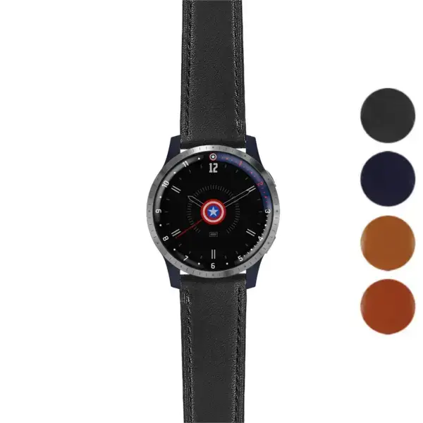 Italian leather strap designed for the Garmin Legacy Hero Series: First Avenger. Features a sleek design and is available in multiple colors for a stylish look