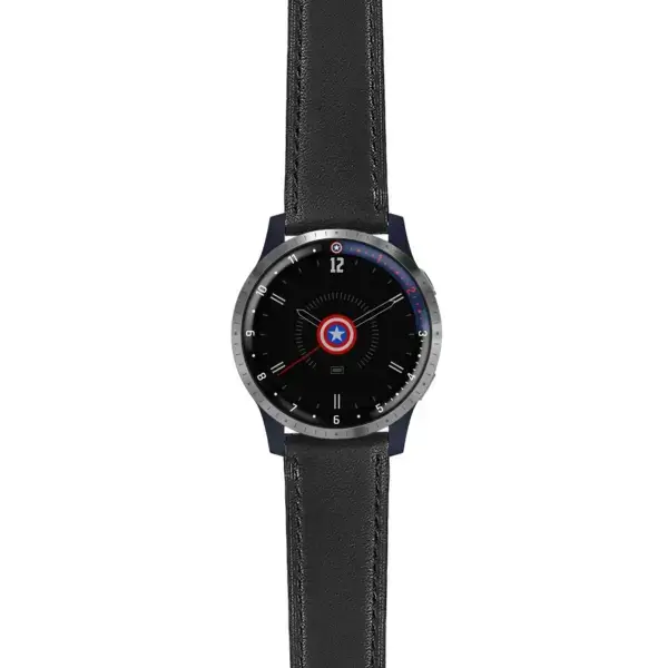 lh.fa.g.sw.l2.1 Main Black Italian Leather Strap 22mm Quick Release Watch Band For Garmin Legacy Hero Series First Avenger