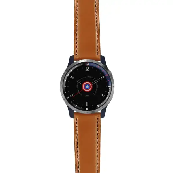 lh.fa.g.sw.l2.3 Main Tan Italian Leather Strap 22mm Quick Release Watch Band For Garmin Legacy Hero Series First Avenger