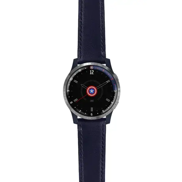 lh.fa.g.sw.l2.5 Main Blue Italian Leather Strap 22mm Quick Release Watch Band For Garmin Legacy Hero Series First Avenger