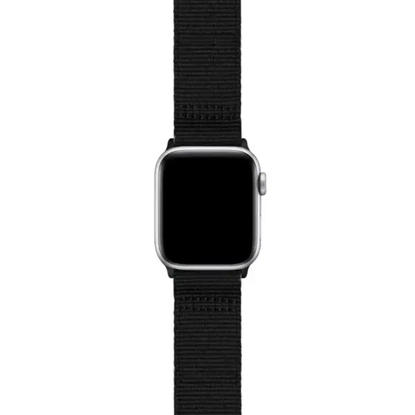 Midnight Black Pro Seatbelt Two Piece Watch Band Strap For Apple Watch
