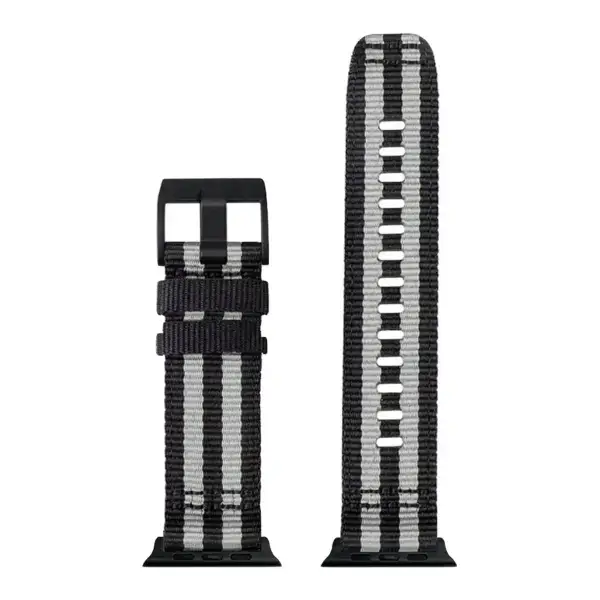 Up Black and Grey Bond Pro Seatbelt Two Piece Watch Band Strap For Apple Watch