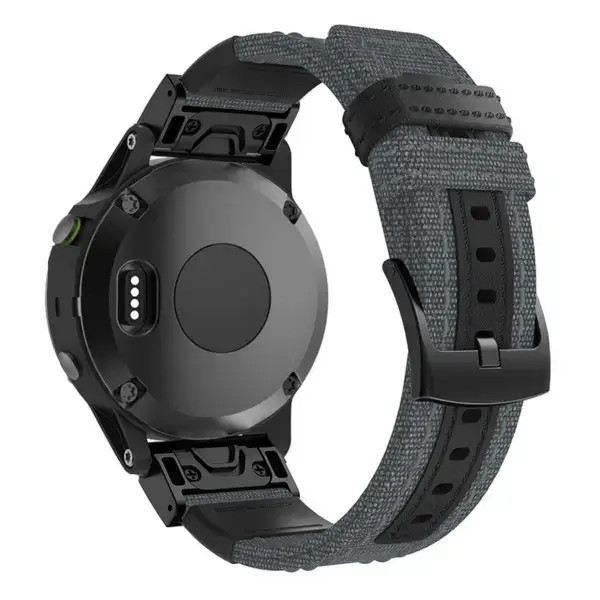 g.ny2.7 Back Grey StrapsCo QuickFit 22 Canvas Watch Band Strap for Garmin Fenix 5