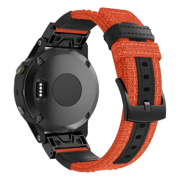 g.ny2.13 Back Orange StrapsCo Rugged Canvas Watch Band Strap for Garmin Watches